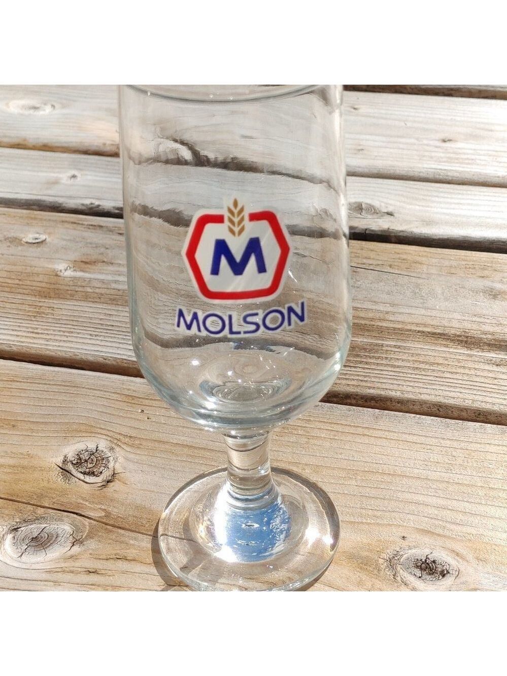 Rare Molson Canadian Pedestal Glass Vintage